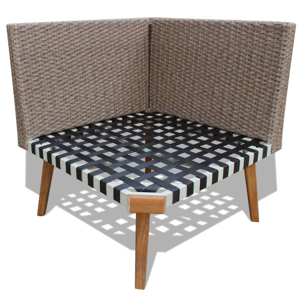 vidaXL Salon de jardin 4 pcs avec coussins résine tressée Gris