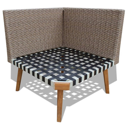 vidaXL Salon de jardin 4 pcs avec coussins résine tressée Gris