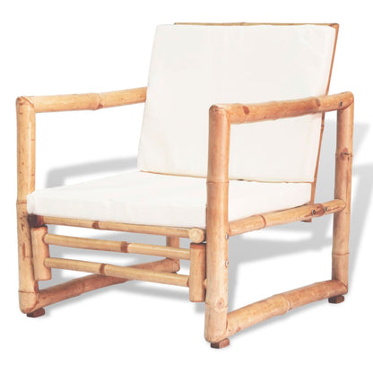 vidaXL Salon de jardin 4 pcs avec coussins Bambou