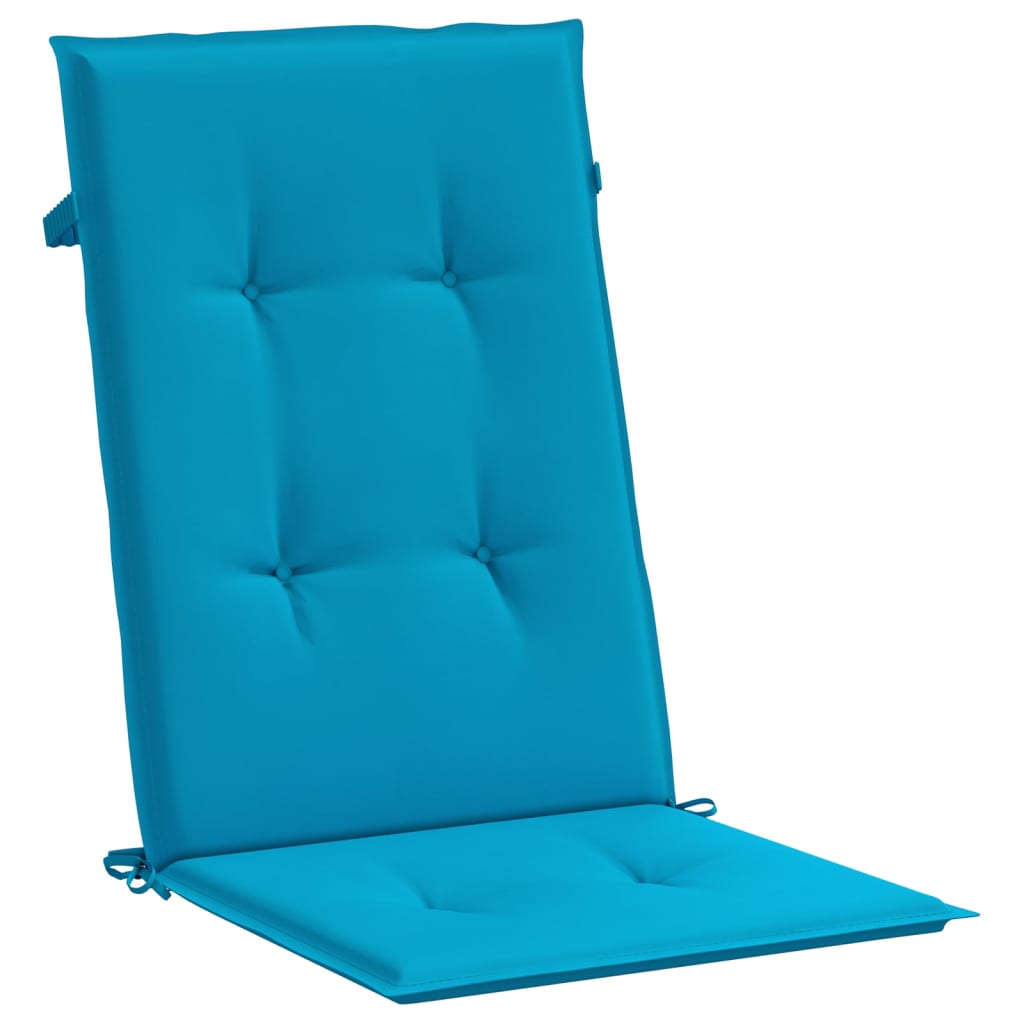 vidaXL Coussins de chaise de jardin pour dossiers hauts 4 pcs Bleu 120x50x3 cm Tissu