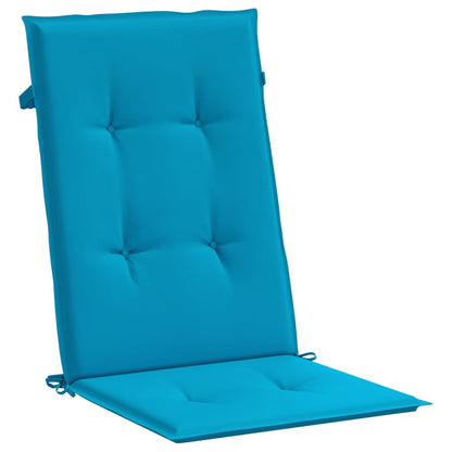 vidaXL Coussins de chaise de jardin pour dossiers hauts 4 pcs Bleu 120x50x3 cm Tissu