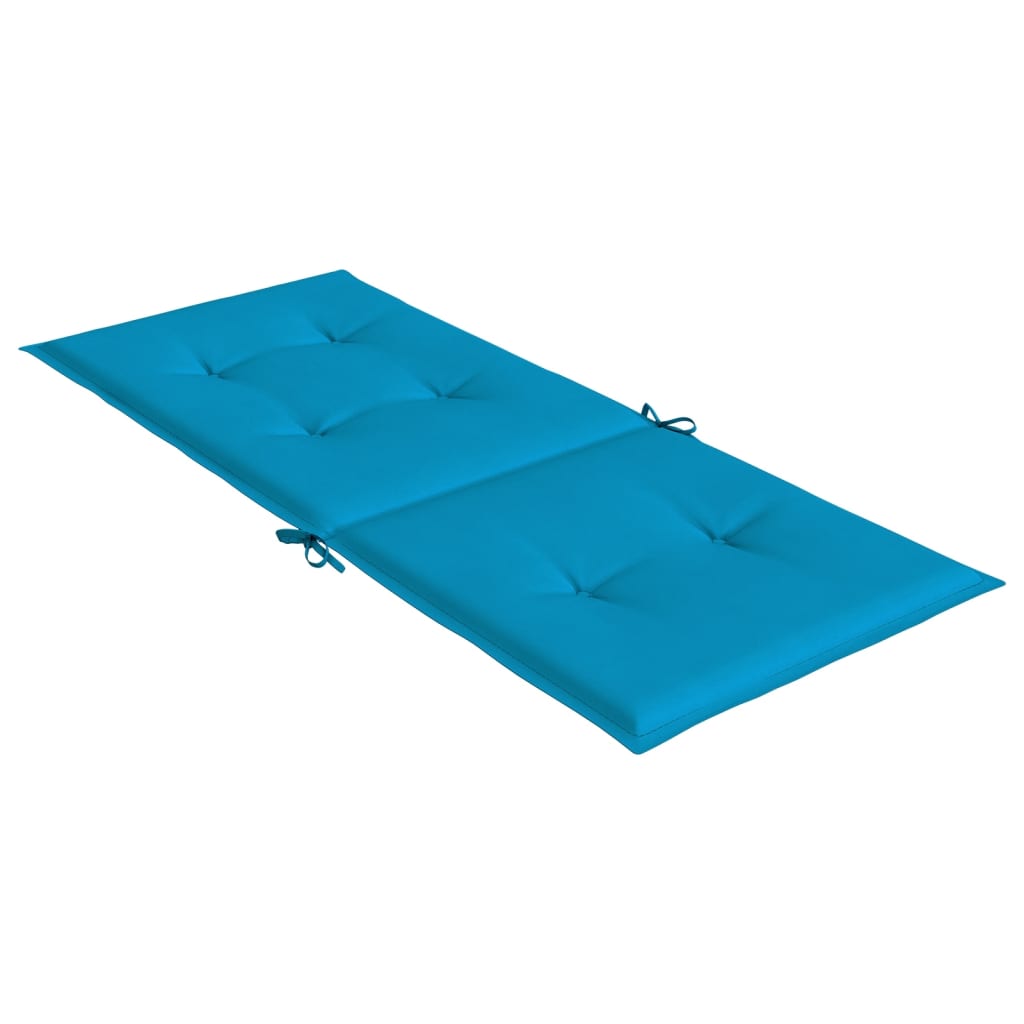 vidaXL Coussins de chaise de jardin pour dossiers hauts 4 pcs Bleu 120x50x3 cm Tissu