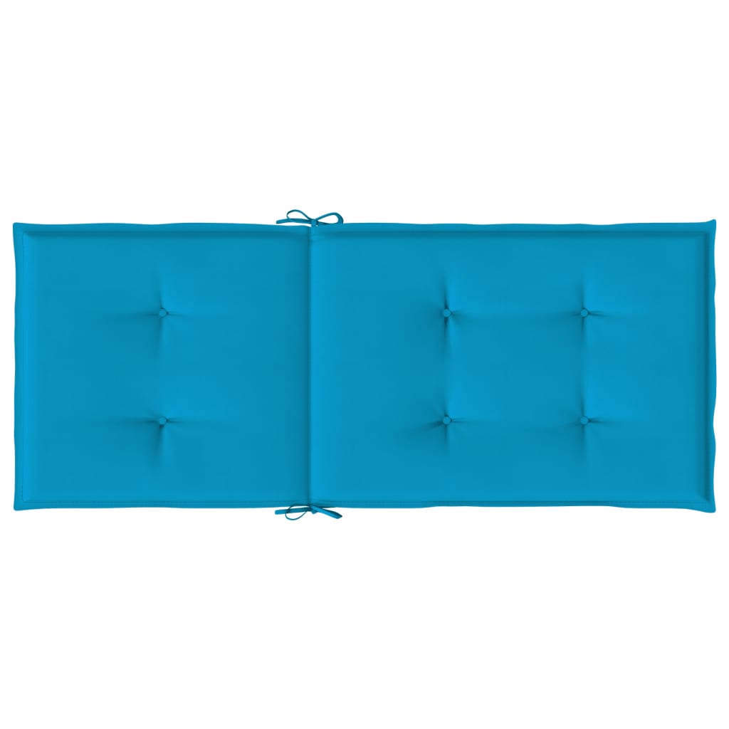 vidaXL Coussins de chaise de jardin pour dossiers hauts 4 pcs Bleu 120x50x3 cm Tissu
