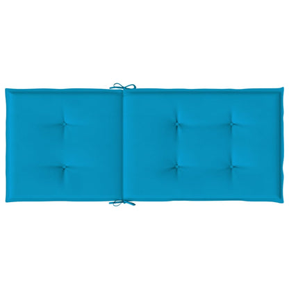 vidaXL Coussins de chaise de jardin pour dossiers hauts 4 pcs Bleu 120x50x3 cm Tissu