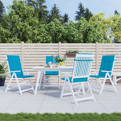 vidaXL Coussins de chaise de jardin pour dossiers hauts 4 pcs Bleu 120x50x3 cm Tissu