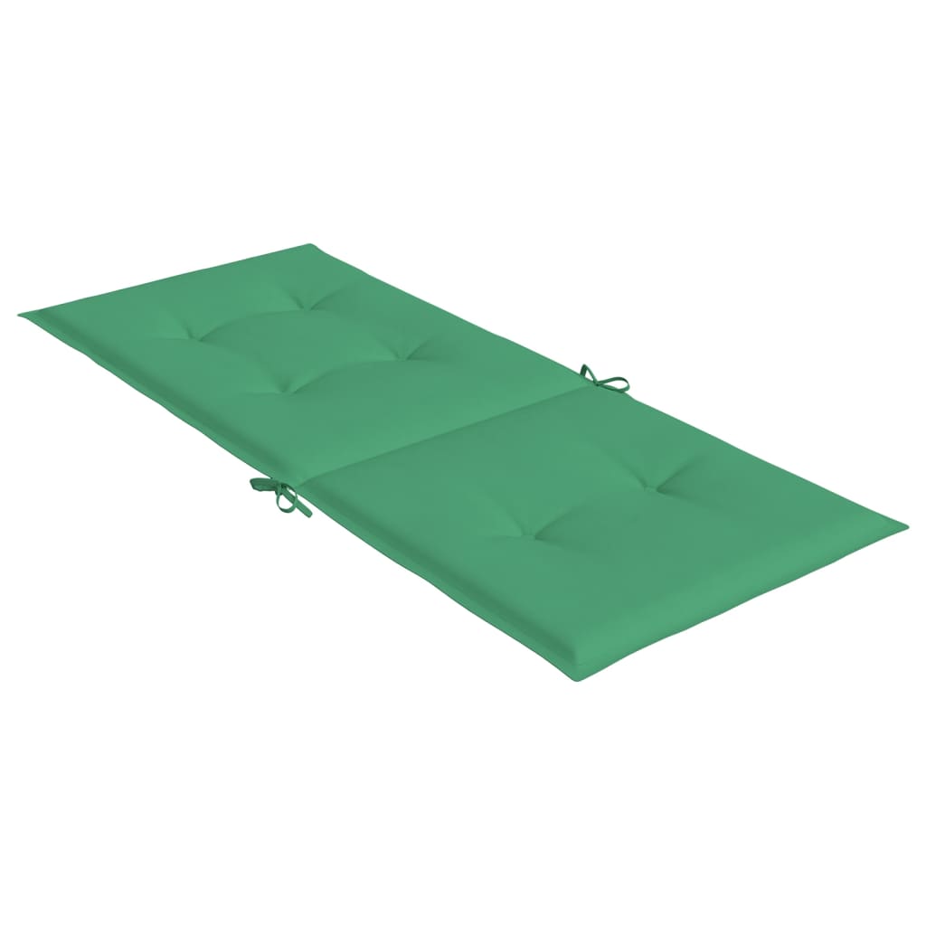 vidaXL Coussins de chaise de jardin dossier haut 2 pcs Vert 120x50x3 cm Tissu