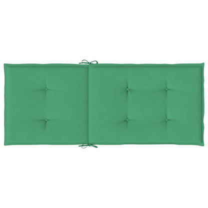 vidaXL Coussins de chaise de jardin dossier haut 2 pcs Vert 120x50x3 cm Tissu