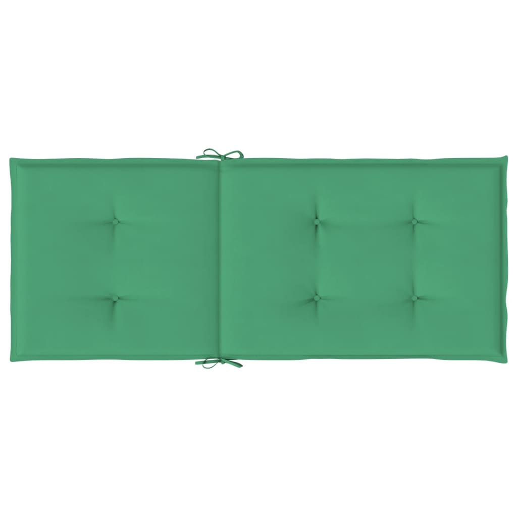 Coussins de chaise de jardin vidaXL pour fauteuil à dossier haut 4 pcs Vert 120x50x3cm Tissu