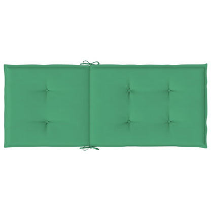 Coussins de chaise de jardin vidaXL pour fauteuil à dossier haut 4 pcs Vert 120x50x3cm Tissu