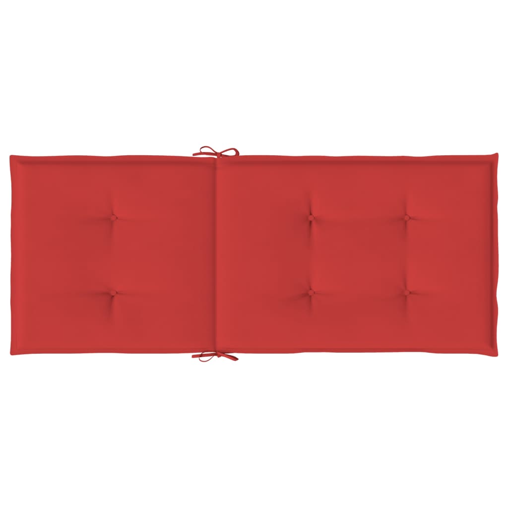 vidaXL Coussins de chaise de jardin pour fauteuils à dossier haut 4 pcs Rouge 120x50x3 cm Tissu