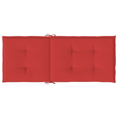 vidaXL Coussins de chaise de jardin pour fauteuils à dossier haut 4 pcs Rouge 120x50x3 cm Tissu