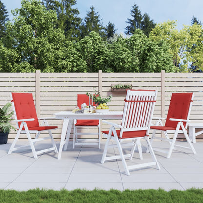 vidaXL Coussins de chaise de jardin pour fauteuils à dossier haut 4 pcs Rouge 120x50x3 cm Tissu