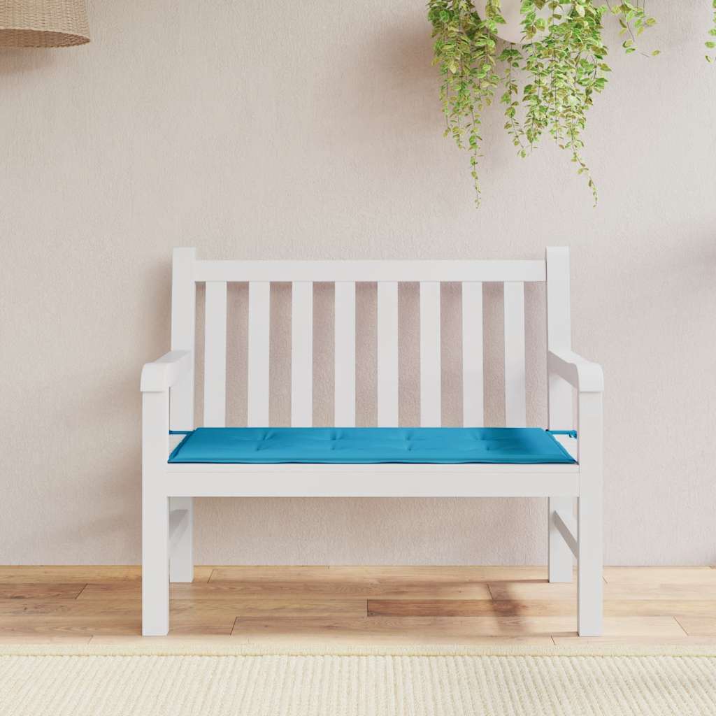vidaXL Coussin de banc de jardin bleu 120 x 50 x 3 cm en tissu Oxford