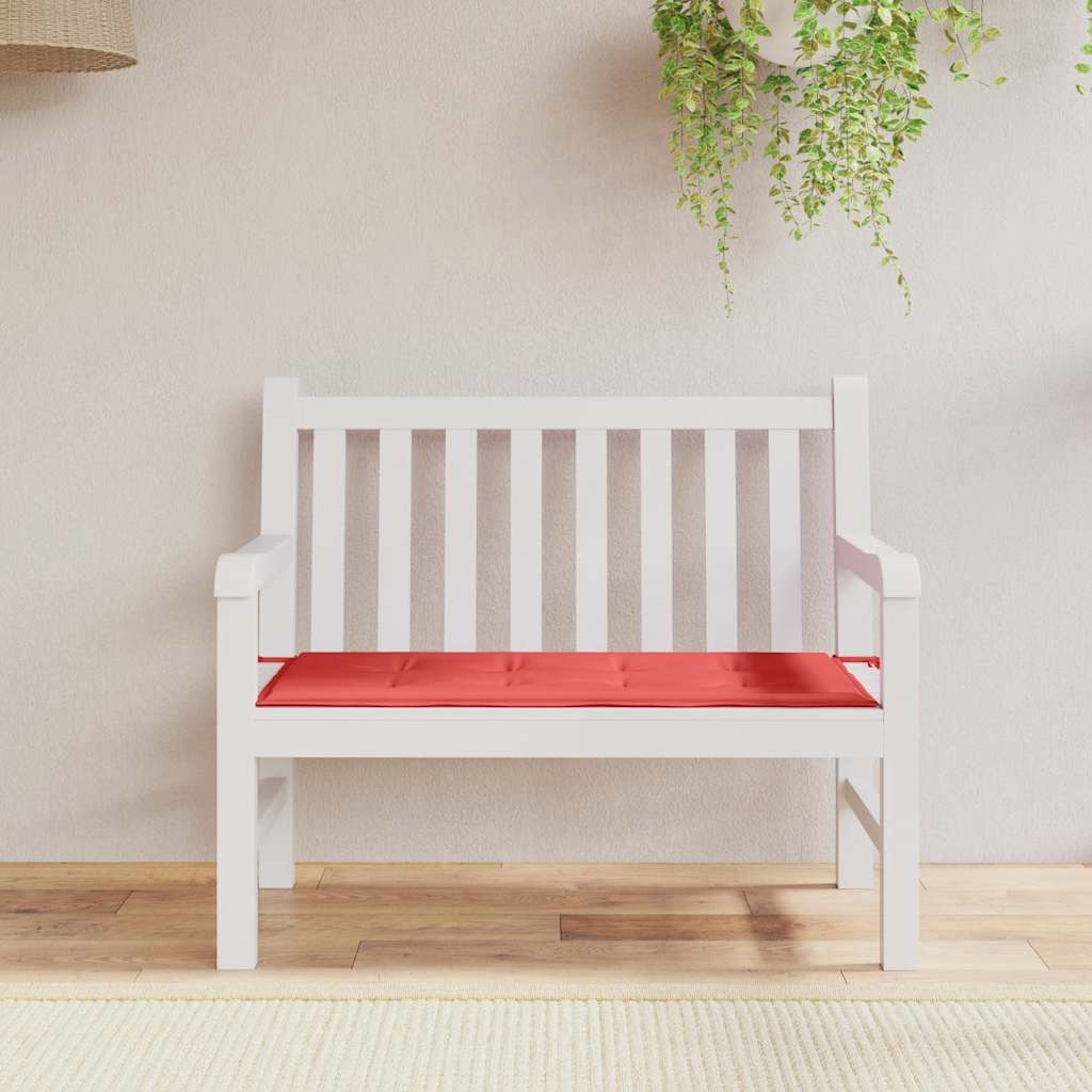 vidaXL Coussin de banc de jardin rouge 120x50x4 cm Tissu Oxford