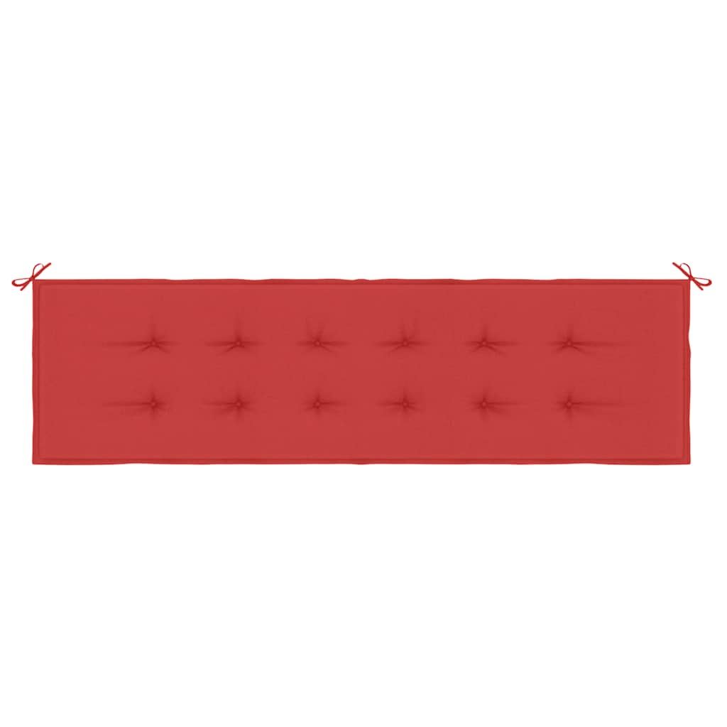 vidaXL Coussin de banc de jardin rouge 180x50x3 cm tissu Oxford