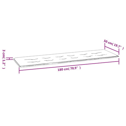vidaXL Coussin de banc de jardin rouge 180x50x3 cm tissu Oxford