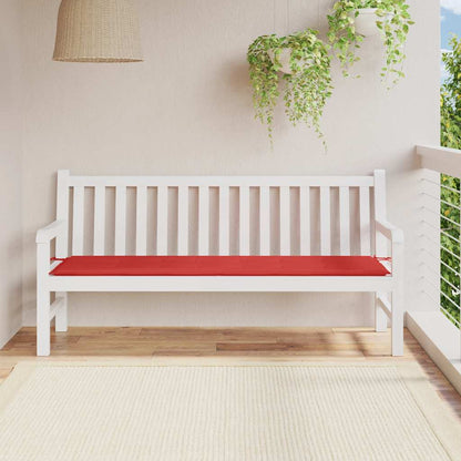 vidaXL Coussin de banc de jardin rouge 180x50x3 cm tissu Oxford