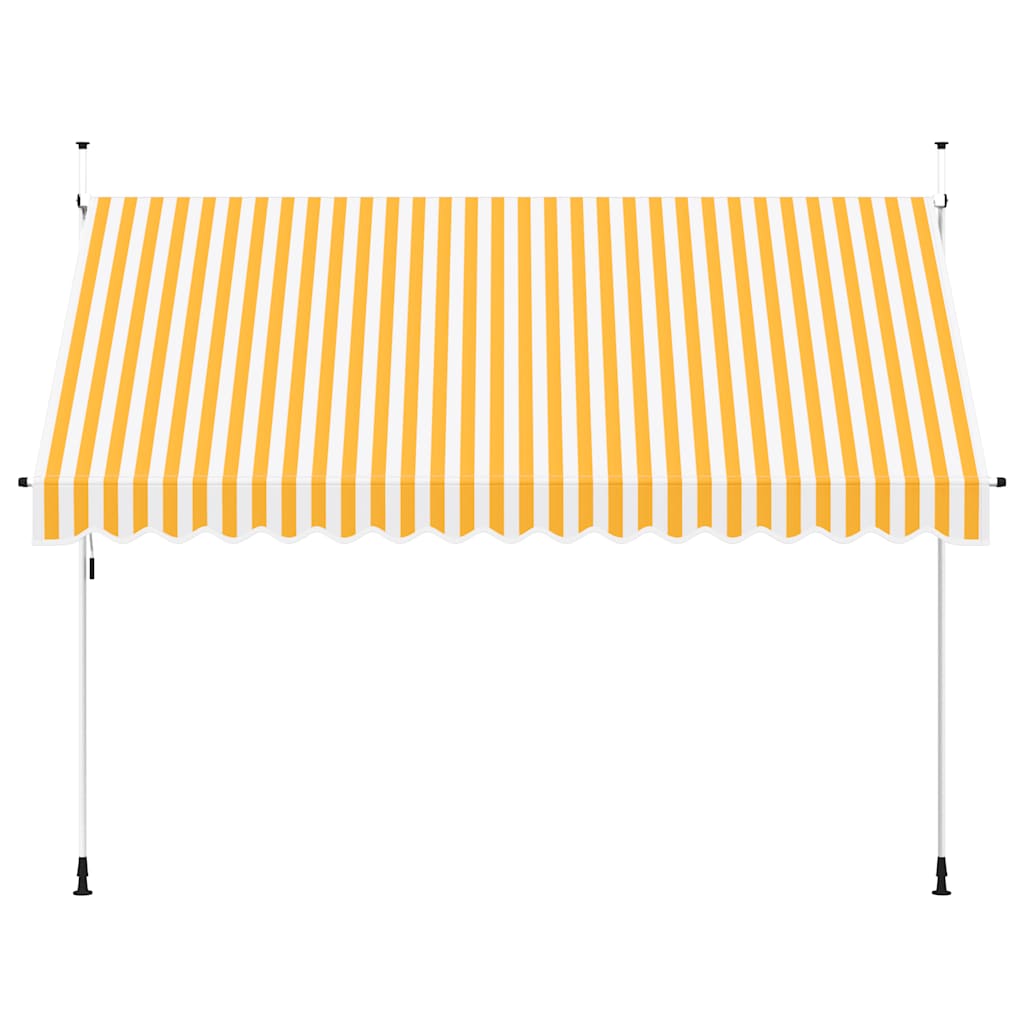 Einziehbare Markise Handbetrieben 350 cm Orange/Weiß Gestreift
