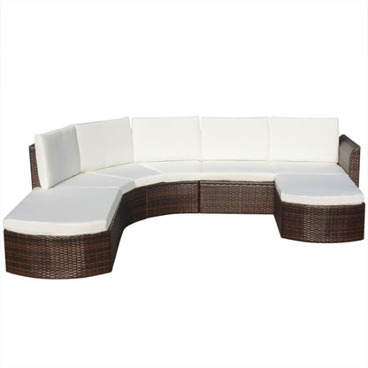 vidaXL 4-tlg. Garten-Lounge-Set mit Auflagen Poly Rattan Braun
