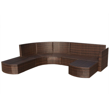 vidaXL 4-tlg. Garten-Lounge-Set mit Auflagen Poly Rattan Braun