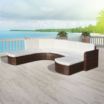 vidaXL 4-tlg. Garten-Lounge-Set mit Auflagen Poly Rattan Braun