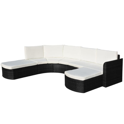 vidaXL Salon de jardin 4 pcs avec coussins résine tressée noir