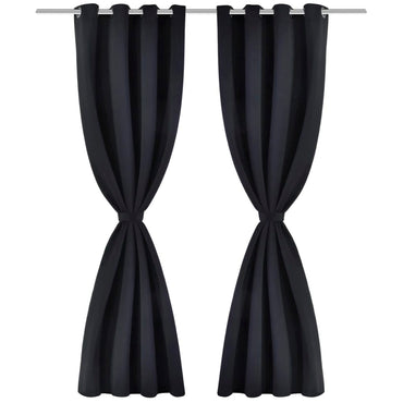 vidaXL Verdunkelungsvorhänge 2 Stk. mit Metallösen 135x175 cm Schwarz