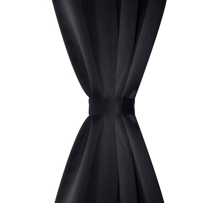 vidaXL Verdunkelungsvorhänge 2 Stk. mit Metallösen 135x175 cm Schwarz