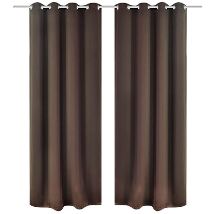 vidaXL Verdunkelungsvorhänge 2 Stk. mit Metallösen 135 x 175 cm Braun