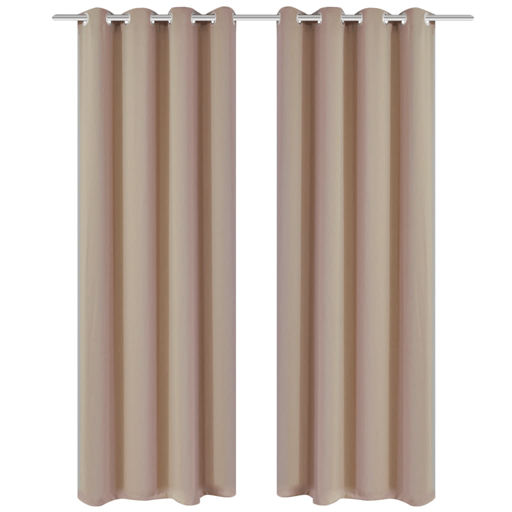 vidaXL Verdunkelungsvorhänge 2 Stk. mit Metallösen 135 x 175 cm Creme