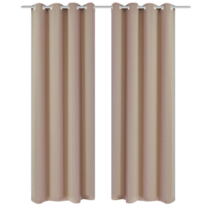 vidaXL Verdunkelungsvorhänge 2 Stk. mit Metallösen 135 x 175 cm Creme