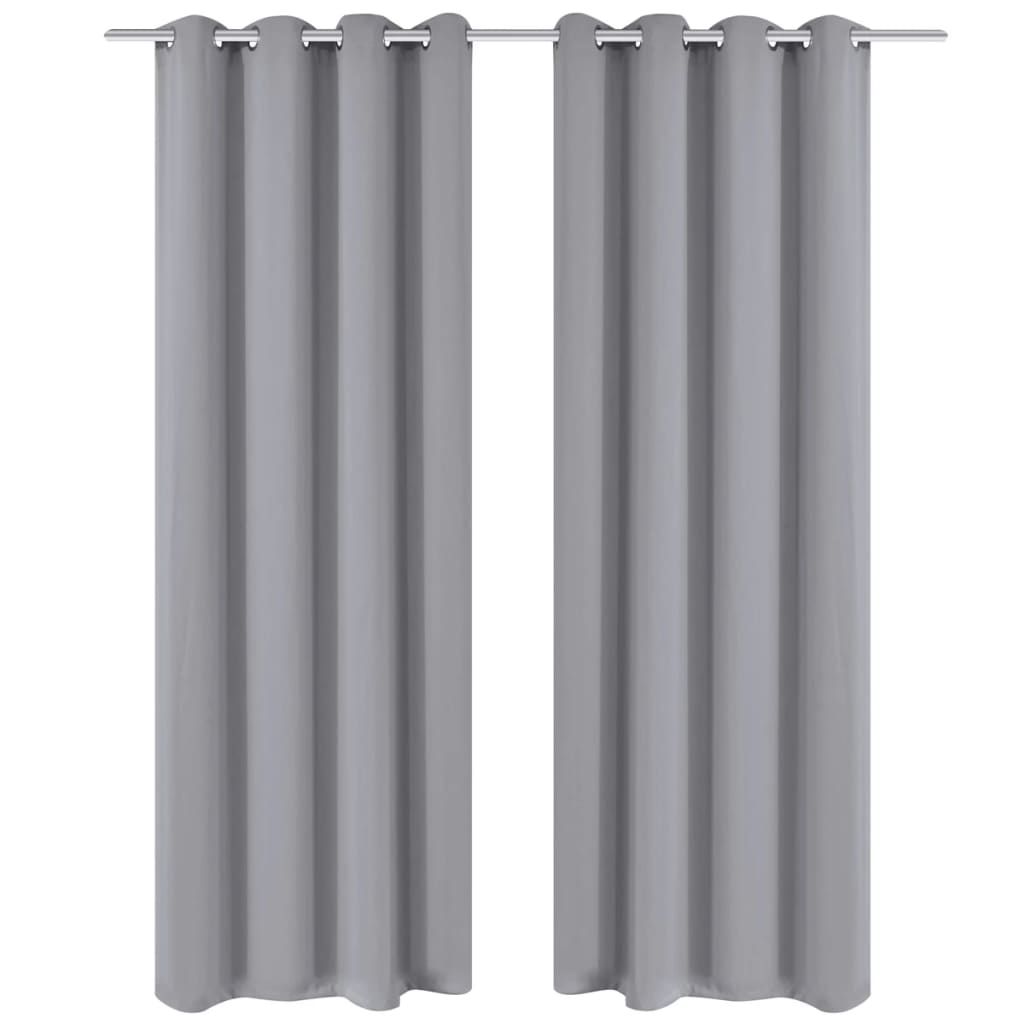 vidaXL Verdunkelungsvorhänge 2 Stk. mit Metallösen 135 x 175 cm Grau