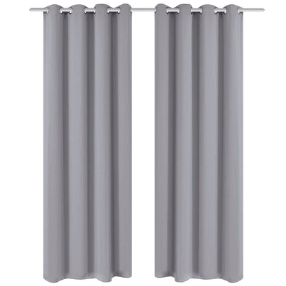 vidaXL Verdunkelungsvorhänge 2 Stk. mit Metallösen 135 x 175 cm Grau
