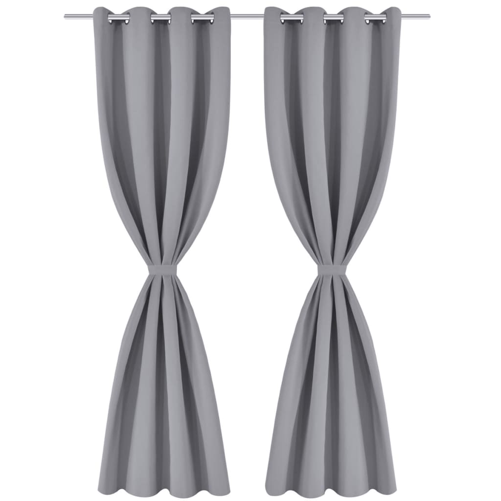 vidaXL Verdunkelungsvorhänge 2 Stk. mit Metallösen 135 x 175 cm Grau