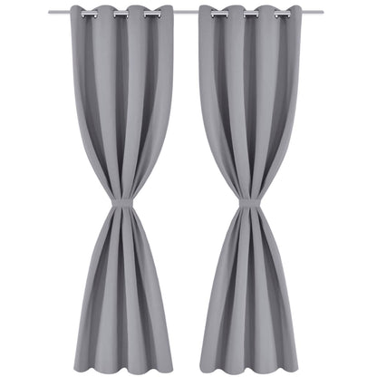 vidaXL Verdunkelungsvorhänge 2 Stk. mit Metallösen 135 x 175 cm Grau