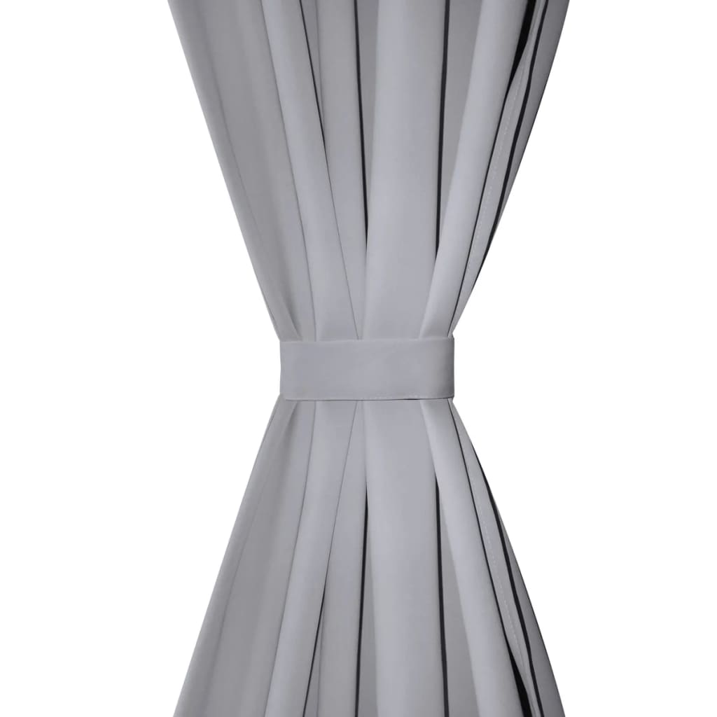 vidaXL Verdunkelungsvorhänge 2 Stk. mit Metallösen 135 x 175 cm Grau