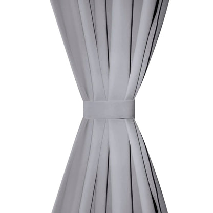 vidaXL Verdunkelungsvorhänge 2 Stk. mit Metallösen 135 x 175 cm Grau