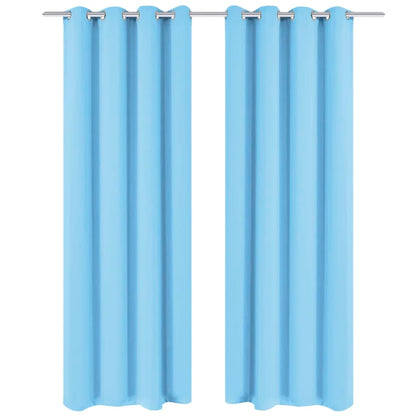 vidaXL Verdunkelungsvorhänge 2 Stk. mit Metallösen 135 x 175 cm Türkis