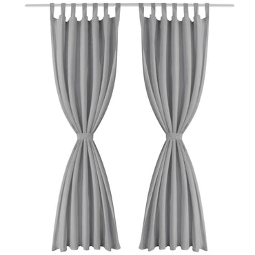 vidaXL Vorhänge aus Mikro-Satin 2 Stk. mit Schlaufen 140×225 cm Grau