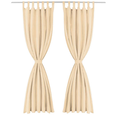 vidaXL Vorhänge Mikro-Satin 2 Stk. mit Schlaufen 140x245 cm Beige