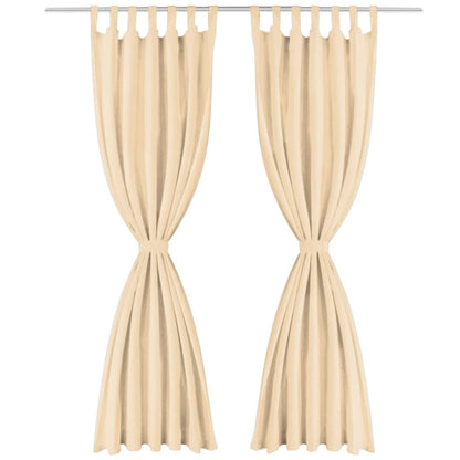 vidaXL Rideaux Microsatin 2 pcs à boucles 140x245 cm Beige