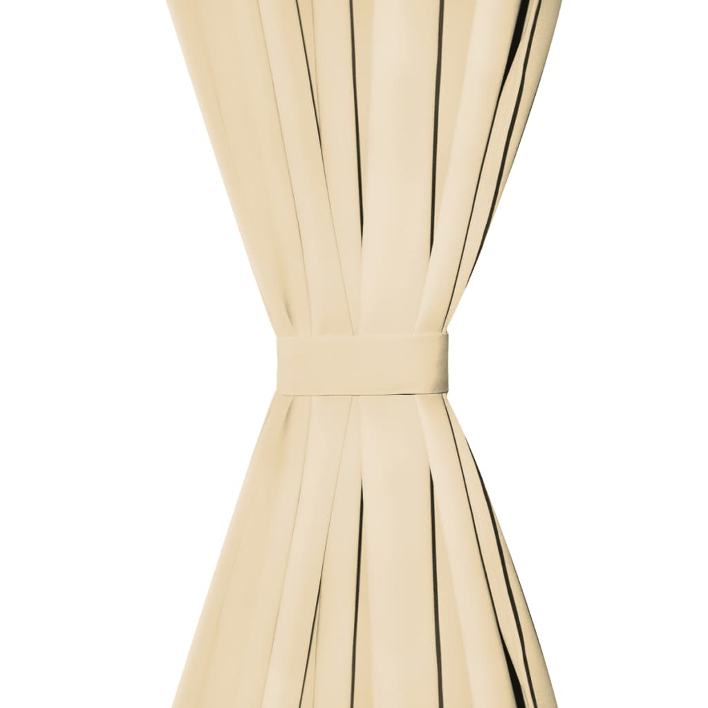 vidaXL Rideaux Microsatin 2 pcs à boucles 140x245 cm Beige