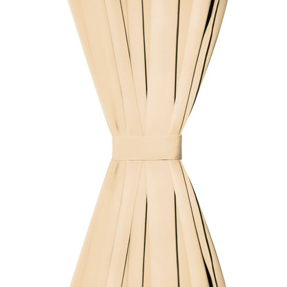 vidaXL Rideaux Microsatin 2 pcs à boucles 140x245 cm Beige