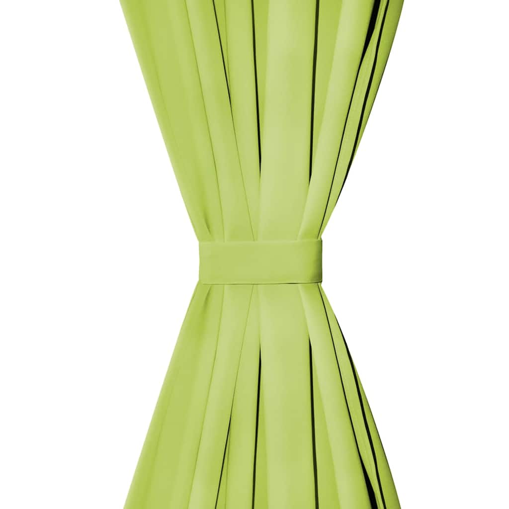vidaXL Vorhänge Mikro-Satin 2 Stk. mit Schlaufen 140 x 175 cm Grün