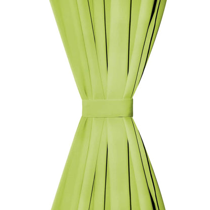 vidaXL Vorhänge Mikro-Satin 2 Stk. mit Schlaufen 140 x 175 cm Grün