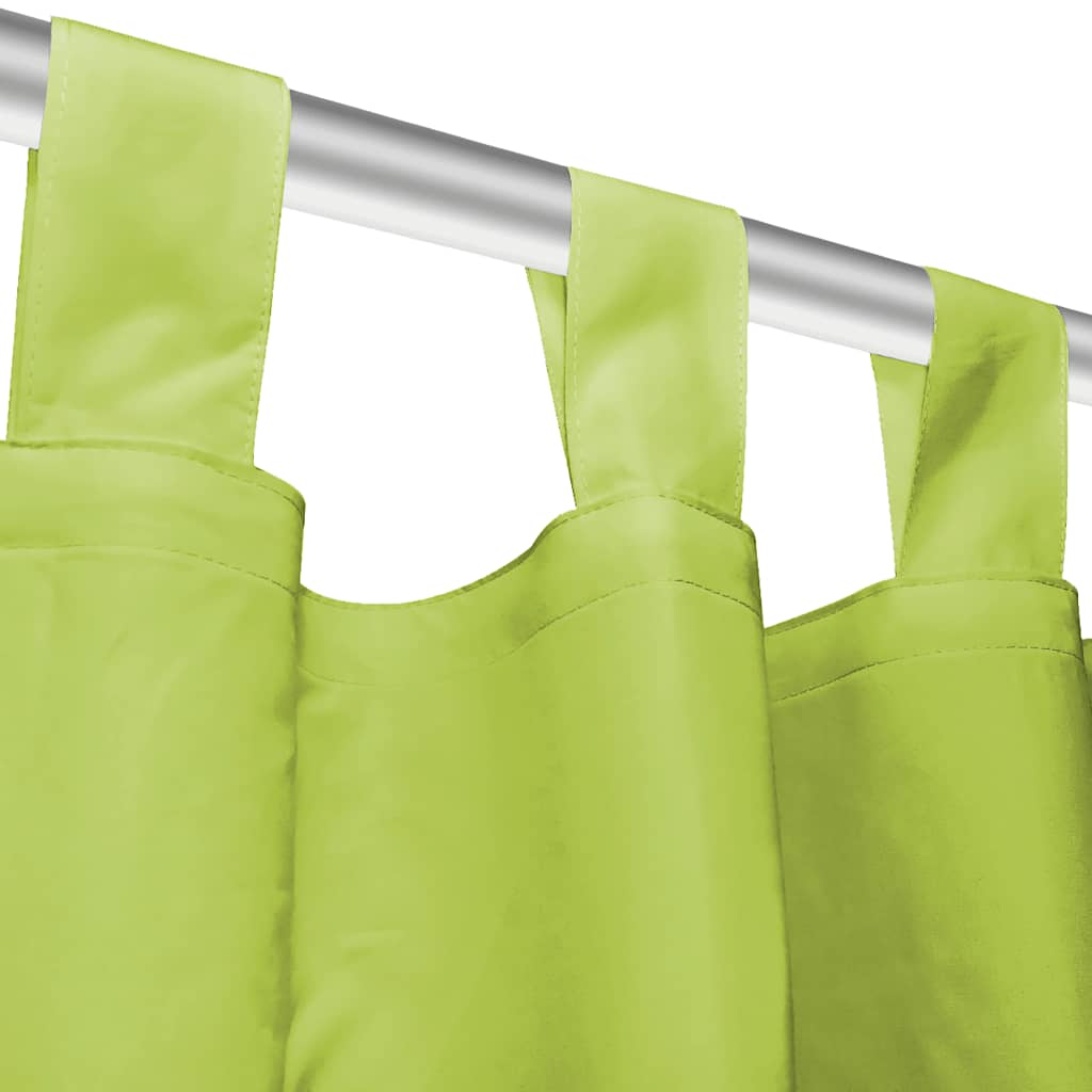 vidaXL Vorhänge Mikro-Satin 2 Stk. mit Schlaufen 140 x 175 cm Grün