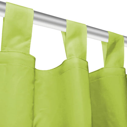 vidaXL Vorhänge Mikro-Satin 2 Stk. mit Schlaufen 140 x 175 cm Grün