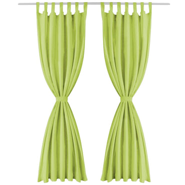 vidaXL Vorhänge Mikro-Satin 2 Stk. mit Schlaufen 140×225 cm Grün