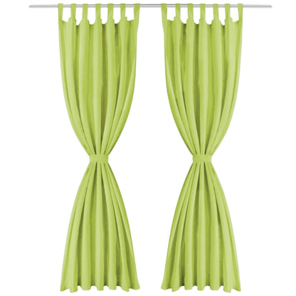 vidaXL Vorhänge Mikro-Satin 2 Stk. mit Schlaufen 140×225 cm Grün