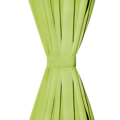vidaXL Vorhänge Mikro-Satin 2 Stk. mit Schlaufen 140×225 cm Grün